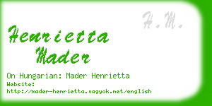 henrietta mader business card